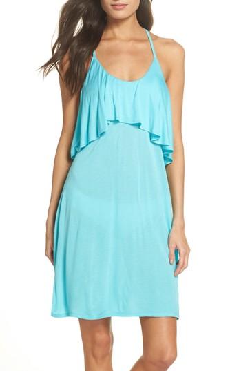 Women's Leith Ruffle Cover-up Dress - Blue/green