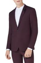 Men's Topman Skinny Fit Plum One-button Suit Jacket - Purple