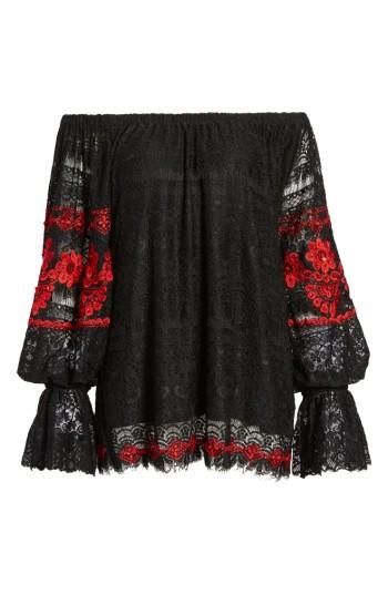 Women's Kas New York Clare Off The Shoulder Lace Top - Black