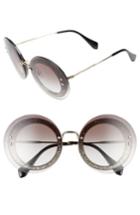 Women's Miu Miu 64mm Round Sunglasses - Grey
