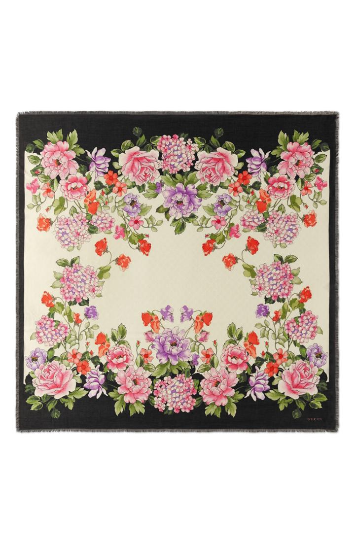 Women's Gucci Rising Flowers Square Shawl
