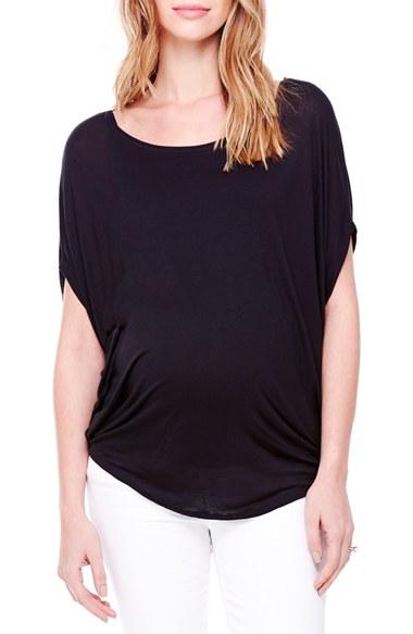 Women's Ingrid & Isabel Draped Maternity Tee - Black
