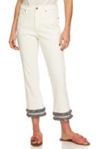 Women's 1.state High Waist Embroidered Hem Crop Jeans - Ivory