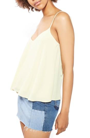 Women's Topshop Rouleau Swing Camisole Us (fits Like 2-4) - Yellow
