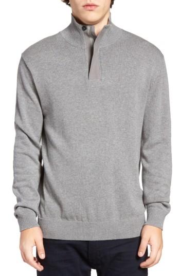Men's French Connection Quarter Zip Sweater, Size - Grey