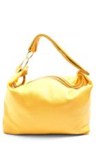 Topshop Premium Leather Hobo Bag - Yellow