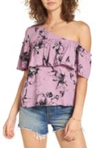 Women's Bp. Ruffle One-shoulder Top - Purple