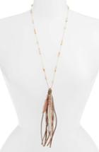 Women's Stella + Ruby Beaded Feather Necklace