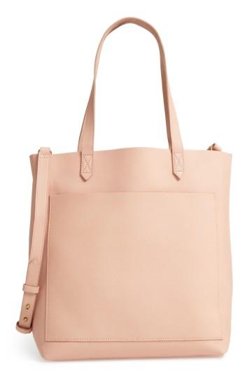 Madewell Medium Leather Transport Tote - Pink
