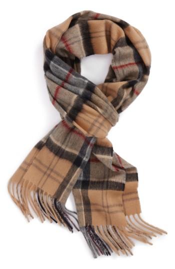 Men's Barbour Merino Wool & Cashmere Scarf, Size - Black