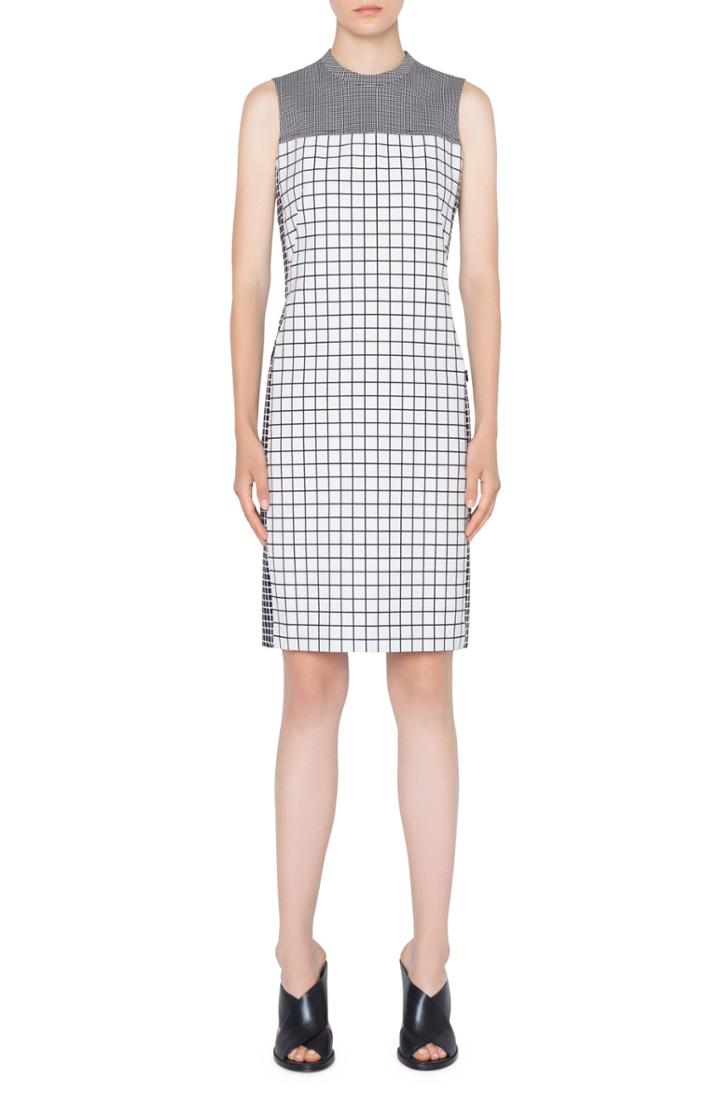 Women's Akris Punto Grid Sheath Dress - Grey