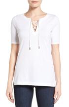Women's Michael Michael Kors Lace-up Tee - White
