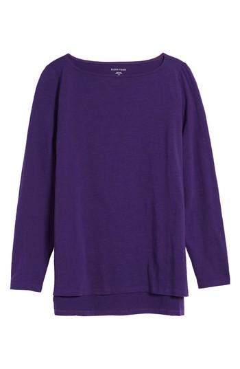 Women's Eileen Fisher Bateau Neck Top, Size - Purple