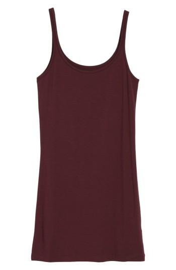 Petite Women's Halogen Long Layering Tank P - Burgundy