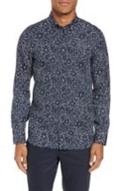 Men's Ted Baker London Lalous Slim Fit Floral Print Sport Shirt (l) - Blue
