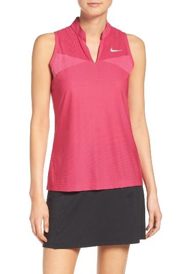 Women's Nike Zonal Cooling Swing Knit Golfo Polo - Pink