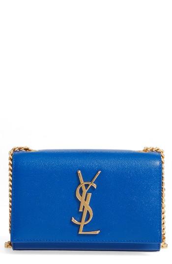 Saint Laurent 'mini Monogram' Crossbody Bag - Blue