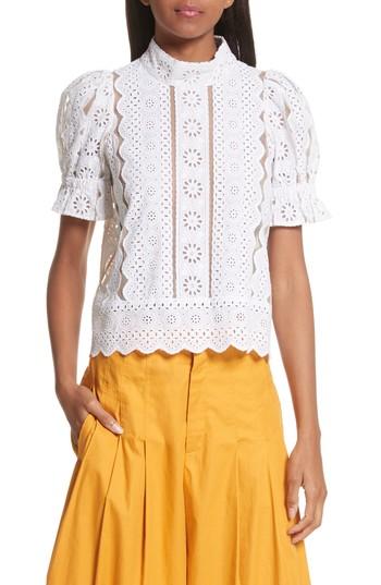 Women's Sea Luna Cotton Eyelet Top