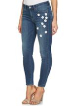 Women's Cece Floral Embellished Classic Jeans - Blue