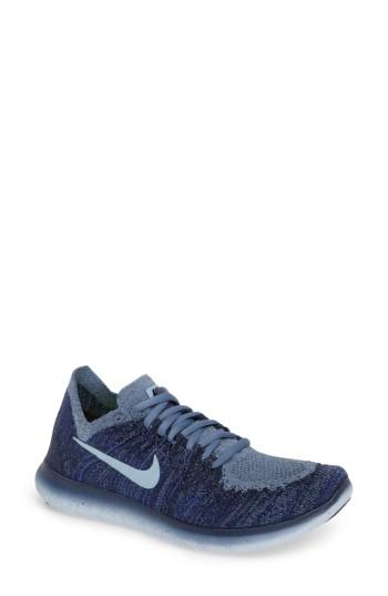 Women's Nike Free Run Flyknit 2 Running Shoe .5 M - Blue