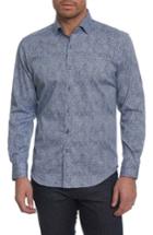 Men's Robert Graham Donovan Tailored Fit Sport Shirt, Size - Blue