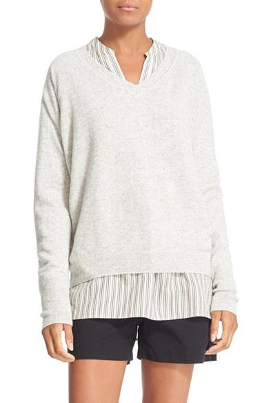 Women's Vince Cashmere & Linen Sweater - Grey