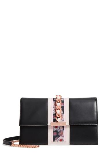 Ted Baker London Ulayah Print Ribbon Crossbody Bag - Black