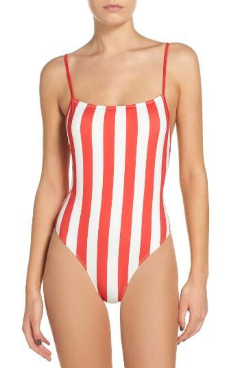 Women's Striped & Solid Chelsea One-piece Swimsuit - Red