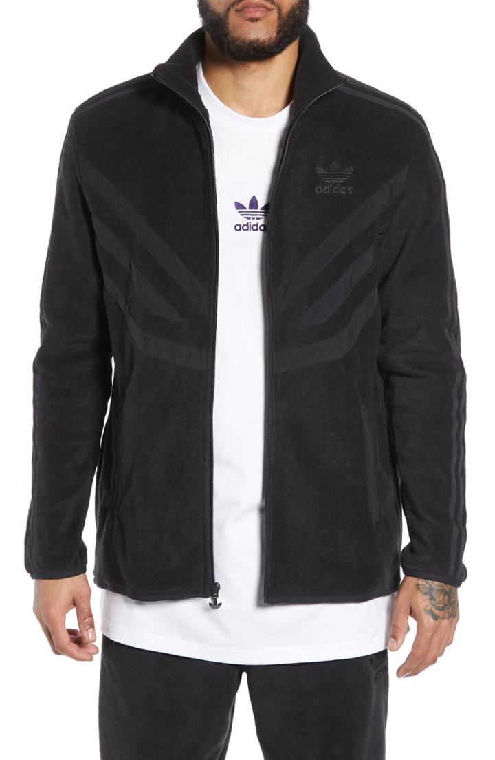 Men's Adidas Originals 3-stripes Polar Fleece Track Jacket - Black