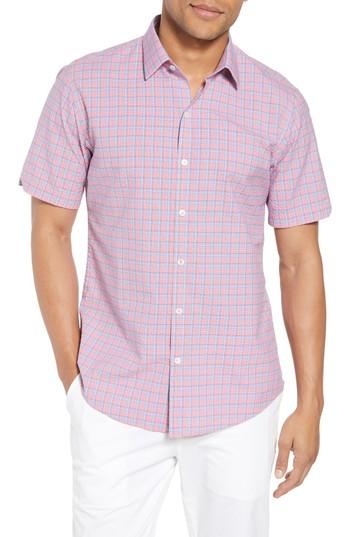 Men's Zachary Prell Luna Trim Fit Seersucker Sport Shirt - Red