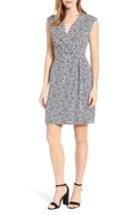 Women's Anne Klein Floral Print Draped Dress - Black