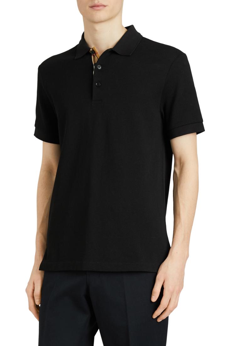 Men's Burberry Hartford Pique Polo - Black