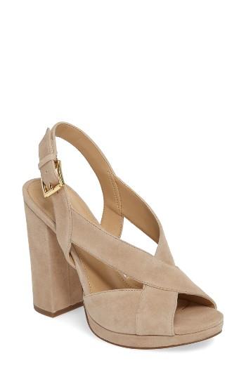 Women's Michael Michael Kors Becky Cross Strap Sandal .5 M - Beige
