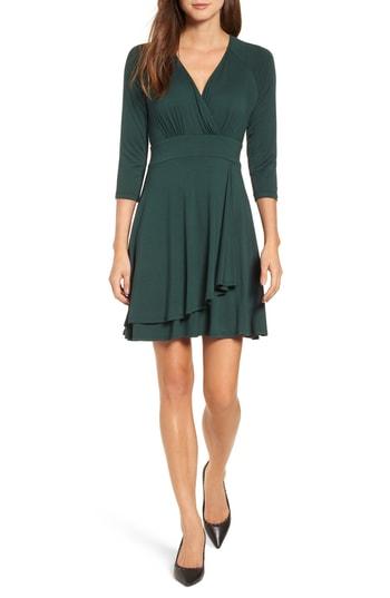 Women's Karen Kane Wrap Style Drape Front Dress - Green