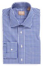 Men's Gitman Regular Fit Cotton Gingham English Spread Collar Dress Shirt - 32 - Blue
