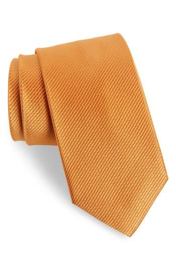 Men's Nordstrom Men's Shop Vendome Dot Silk Tie, Size X-long - Orange