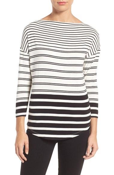 Petite Women's Halogen Bateau Neck Top P - Ivory