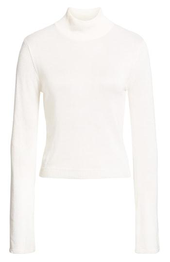 Women's Madison & Berkeley Bell Sleeve Mock Neck Sweater, Size - Ivory
