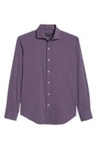 Men's Bugatchi Shaped Fit Geo Print Performance Sport Shirt - Grey