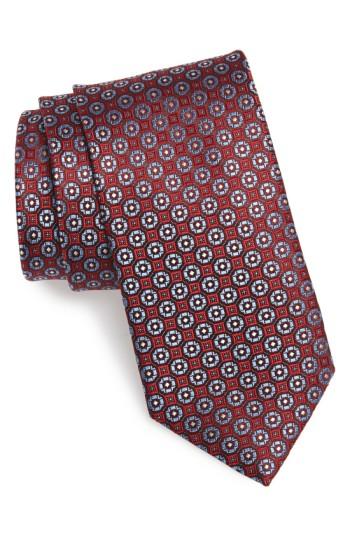 Men's John W. Nordstrom 'lange' Medallion Silk Tie, Size - Red