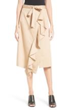 Women's Robert Rodriguez Asymmetrical Ruffle Skirt - Beige