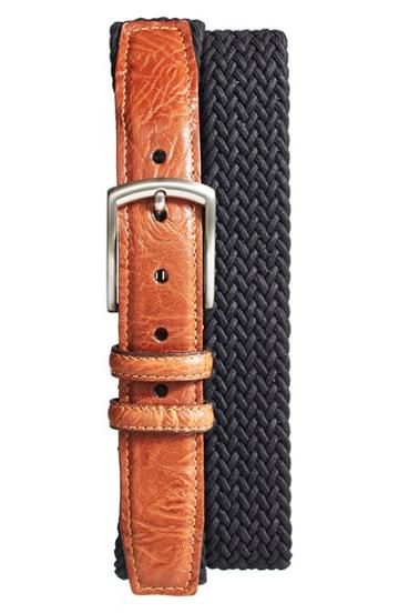 Men's Torino Belts Braided Stretch Cotton Belt - Black