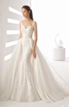 Women's Rosa Clara Agnes Tulle Overskirt Mermaid Gown, Size In Store Only - Beige