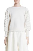 Women's Co Imitation Pearl Embellished Wool & Cashmere Sweater - Ivory