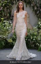Women's Atelier Pronovias Rambla Embellished Open Back Mermaid Gown, Size In Store Only - White