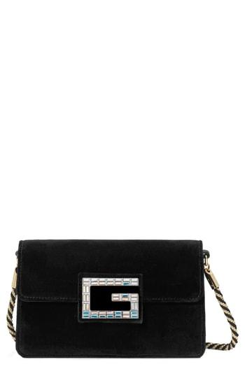 Gucci Small Broadway Velvet Shoulder Bag - Black