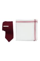 Men's The Tie Bar Pointed Tip 3-piece Knit Tie Style Box, Size - Red