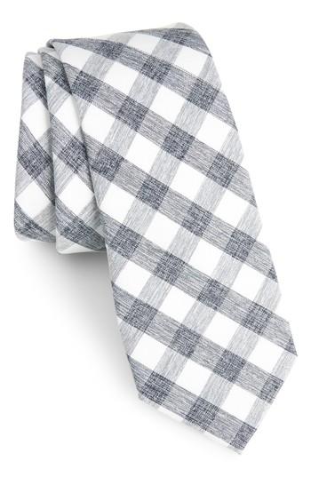 Men's 1901 Larkin Check Cotton Tie, Size - Black