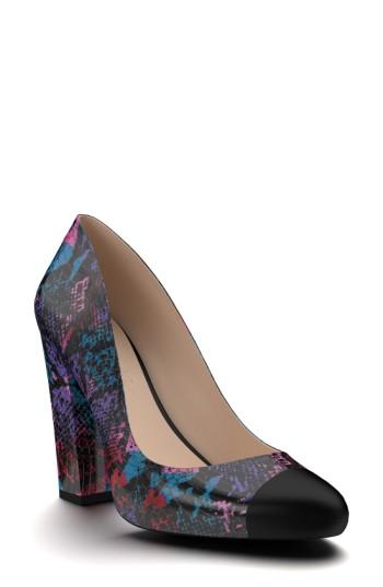 Women's Shoes Of Prey Cap Toe Block Heel Pump .5 A - Purple