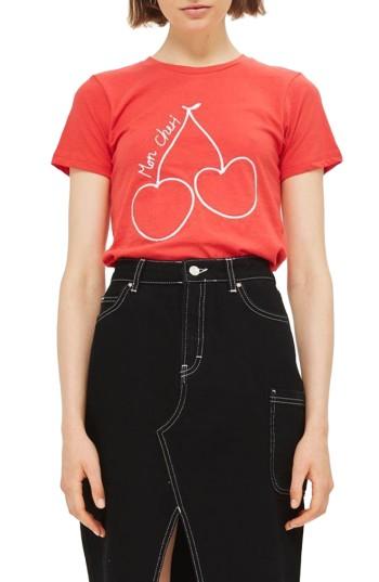 Women's Topshop Mon Cheri Tee Us (fits Like 6-8) - Red